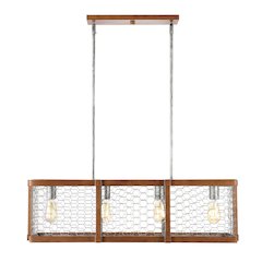 Gaines Linear Adjustable Iron Rustic Industrial Led Pendant