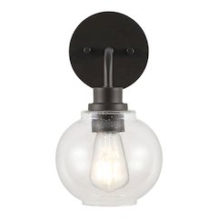 Sandrine Iron/Seeded Glass Cottage Rustic Led Vanity Light