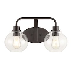 Sandrine Iron/Seeded Glass Cottage Rustic Led Vanity Light