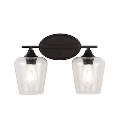 Jayne Iron/Glass Cottage Rustic Led Vanity Light