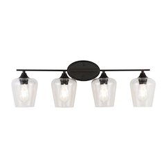 Jayne Iron/Glass Cottage Rustic Led Vanity Light