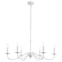 Wicklow 34.75" 6-Light Bohemian Farmhouse Iron LED Chandelier, White