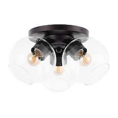 Iris Farmhouse Rustic Iron/Glass Led Semi Flush Mount