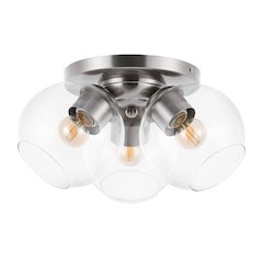 Iris Farmhouse Rustic Iron/Glass Led Semi Flush Mount