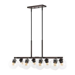 Julian Farmhouse Bohemian Iron/Glass Linear Led Pendant