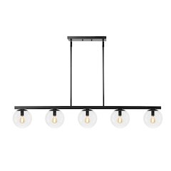 Luca Parisian Modern Glam Iron Globe Linear Led Pendant