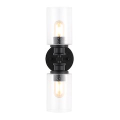 Jules Edison Cylinder Iron/Seeded Glass Farmhouse Contemporary Led Wall Sconce