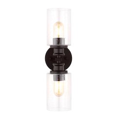 Jules Edison Cylinder Iron/Seeded Glass Farmhouse Contemporary Led Wall Sconce