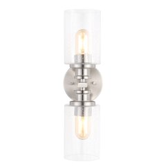 Jules Edison Cylinder Iron/Seeded Glass Farmhouse Contemporary Led Wall Sconce