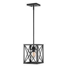 Amara Industrial Farmhouse Iron/Glass Led Pendant