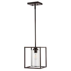 Quinn Industrial Farmhouse Iron/Glass Led Pendant