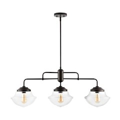 Avery Industrial Farmhouse Rustic Iron/Glass Linear Led Pendant