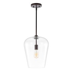 Hayes Industrial Farmhouse Iron/Glass Led Pendant