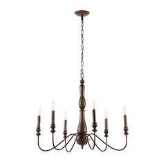 Victoria Rustic Midcentury Iron Led Chandelier