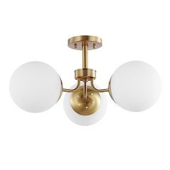 Marcel Bistro Bohemian Farmhouse Ironfrosted Glass Led Semi Flush Mount