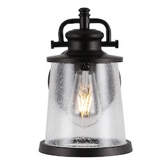 Marais Iron/Seeded Glass Vintage Rustic Led Outdoor Lantern