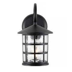Cadiz Iron/Seeded Glass Cottage Rustic Scrolled Led Outdoor Lantern (Set Of 2)