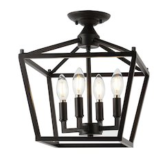 Plains Mini Lantern Iron Modern Farmhouse Led Flush Mount