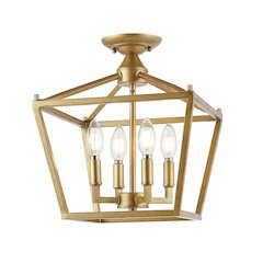 Plains Mini Lantern Iron Modern Farmhouse Led Flush Mount