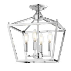 Plains Mini Lantern Iron Modern Farmhouse Led Flush Mount