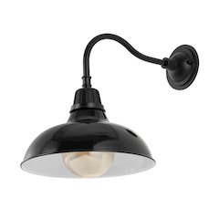 Aurora Farmhouse Industrial Indoor/Outdoor Iron Led Gooseneck Arm Outdoor Sconce
