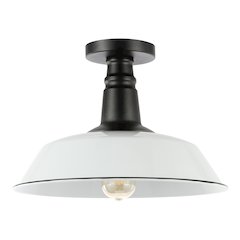 Camila Classic Industrial Indoor/Outdoor Iron Led Semi Flush Mount