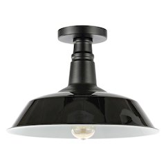 Camila Classic Industrial Indoor/Outdoor Iron Led Semi Flush Mount