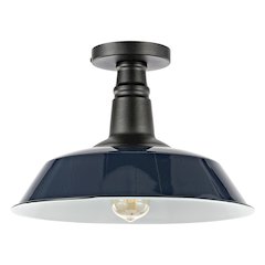 Camila Classic Industrial Indoor/Outdoor Iron Led Semi Flush Mount
