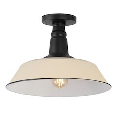 Indoor/Outdoor Iron LED Semi Flush Mount, Matte Almond