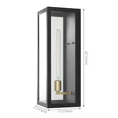 Modern Industrial Indoor Outdoor Rectangular Iron Glass LED Outdoor Lantern