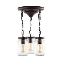 Gaines Farmhouse Industrial Iron Mason Jar Led Semi Flush Mount