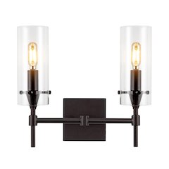 Cato Bohemian Farmhouse Iron/Glass Led Vanity