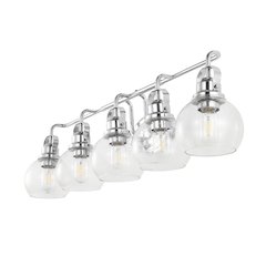 Shirley 5-Light Metal/Seeded Glass Vanity Light