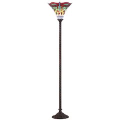 Dragonfly Tiffany Style Torchiere Led Floor Lamp
