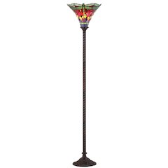 Dragonfly Tiffany Style Torchiere Led Floor Lamp