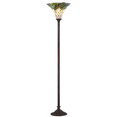 Botanical Tiffany Style Torchiere Led Floor Lamp