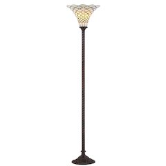 White Tiffany Style Torchiere Led Floor Lamp