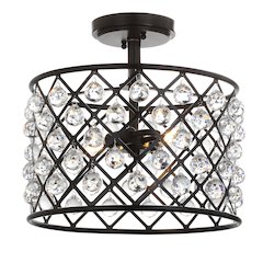 Gabrielle Crystal/Metal Led Semi Flush Mount