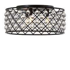 Gabrielle Metal/Crystal Led Flush Mount Ceiling Light
