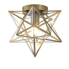 Stella Moravian Star Metal/Clear Glass Led Pendant