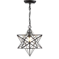 Stella Moravian Star Metal/Clear Glass Led Pendant