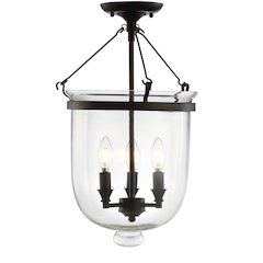Charlotte Metal/Glass Led Semi Flush Mount