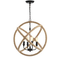 Soka Adjustable Globe Metalrope Led Pendant