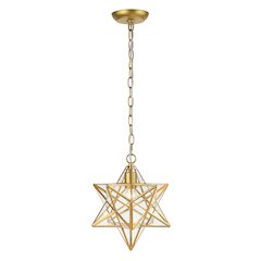 Stella Moravian Star Metal/Clear Glass Led Pendant
