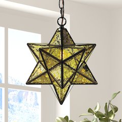 Stella Moravian Star Metal/Clear Glass Led Pendant
