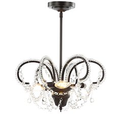 Caroline Metal/Crystal Led Adjustable Chandelier