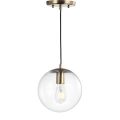 Bleecker Metal/Glass Globe Led Pendant