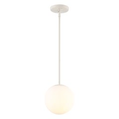 Bleecker 7.75" Metal/Glass Globe LED Pendant, Almond
