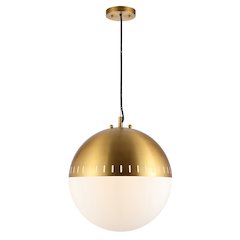 Remy Adjustable Iron/Glass Art Deco Mid Century Globe Led Pendant