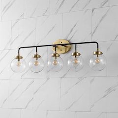 Caleb 5-Light Contemporary Transitional Iron/Glass Led Vanity Light